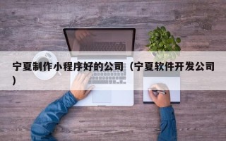 韩城宁夏制作小程序好的公司（宁夏软件开发公司）